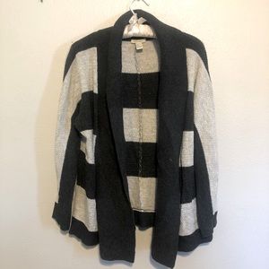 Grey and cream striped cardigan sweater from Forever 21